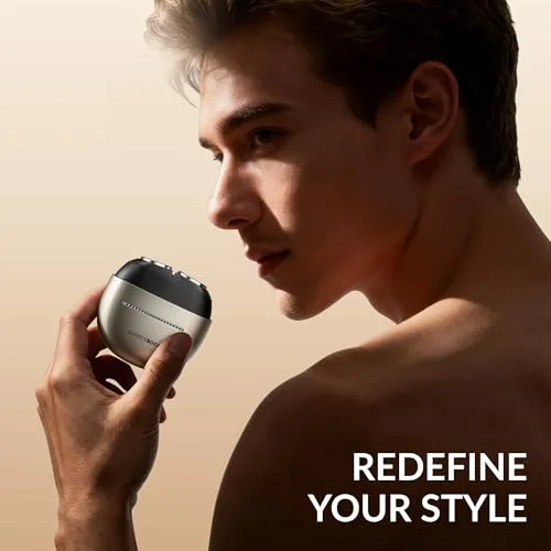 BARBERBOSS ▫️ Máquina de barbear compacta para homem, máquina de barbear elétrica com sensor, máquina de barbear rotativa inteligente com cabeça flutuante de anel duplo, motor de 9000 rpm, QR-2712 6