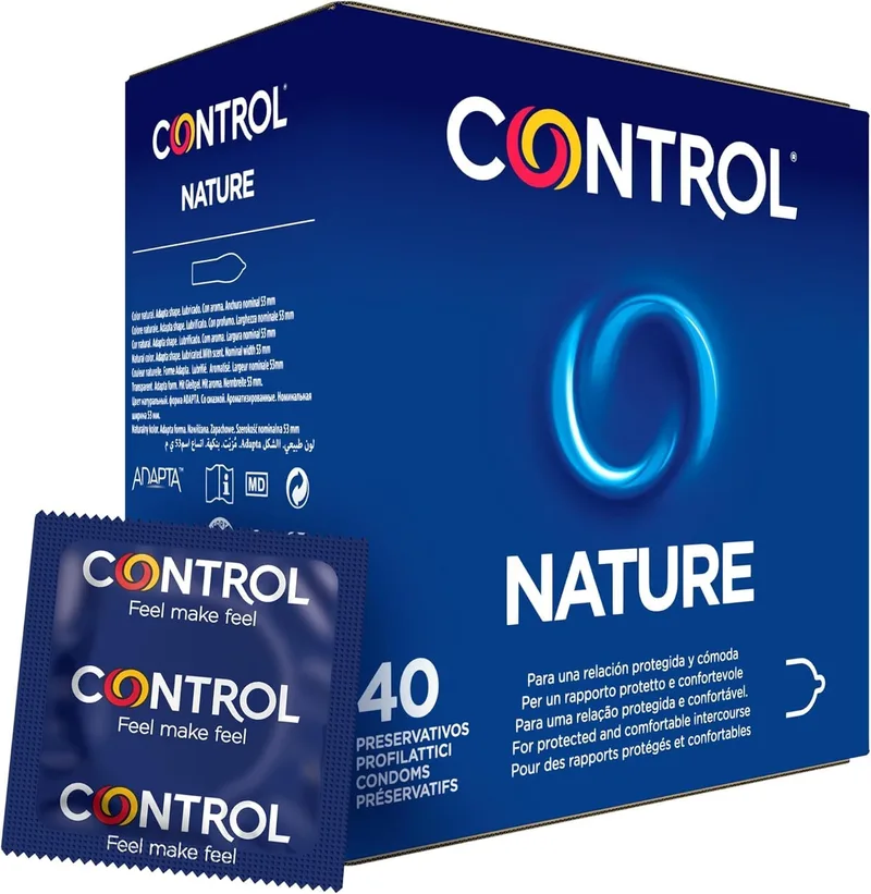 CONTROL ▫️ Nature Preservativos Clássicos de Látex Natural Transparentes, 40 unidades