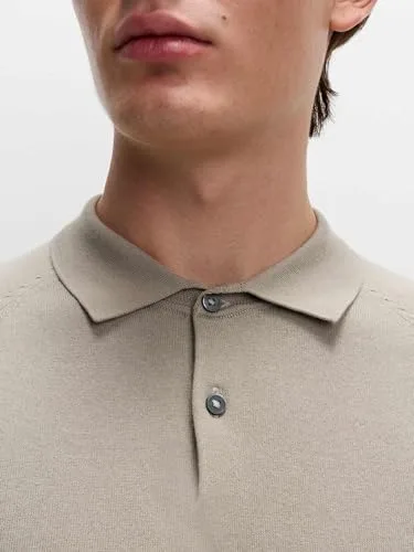 Marks & Spencer ▫️ Polo com aspeto de malha e elevado teor de algodão para homem, corte normal 4