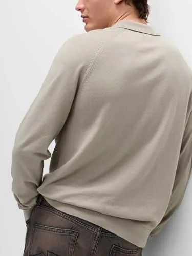 Marks & Spencer ▫️ Polo com aspeto de malha e elevado teor de algodão para homem, corte normal 5