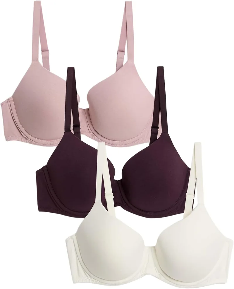 Marks & Spencer ▫️ Sutiãs de copa inteira com aros para mulher, em pacote de 3
