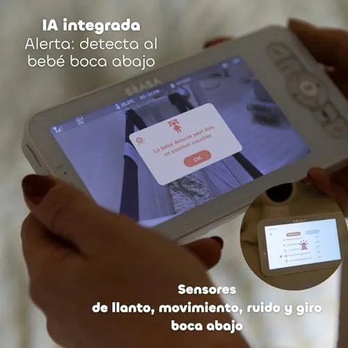 Béaba ▫️ Zen Smart AI – Câmara adicional para monitorização de bebés com vídeo 360°, Full QHD 4 MP, inteligência artificial, deteção de rotação, visão noturna, aplicação móvel, walkie-talkie, VOX, luz noturna 3