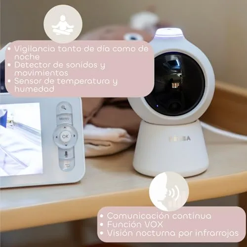 Béaba ▫️ Zen Smart AI – Câmara adicional para monitorização de bebés com vídeo 360°, Full QHD 4 MP, inteligência artificial, deteção de rotação, visão noturna, aplicação móvel, walkie-talkie, VOX, luz noturna 5