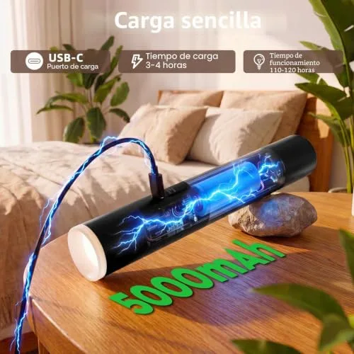Aukimo ▫️ Candeeiro suspenso com bateria, candeeiros suspensos LED com design moderno, luz sem fios, recarregável via USB com 5000 mAh e comando à distância, para cozinha, sala de jantar, quarto e sala de estar (Preto-2) 3