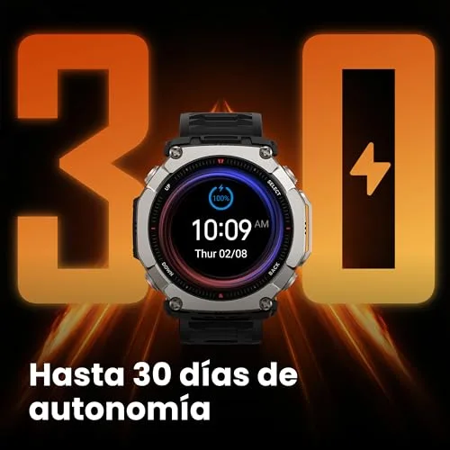 Amazfit ▫️ T-Rex Ultra 2 – Relógio inteligente para atividades ao ar livre, GPS de dupla banda, caixa em titânio de 51 mm, ecrã AMOLED de 1,5" com vidro de safira, lanterna, autonomia de 30 dias, mapas offline, resistente à água até 10 ATM 4