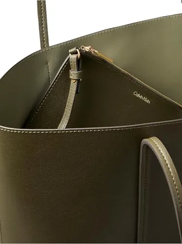Calvin Klein ▫️ Mala Tote para mulher com logótipo em folha metálica e bolsa removível 3