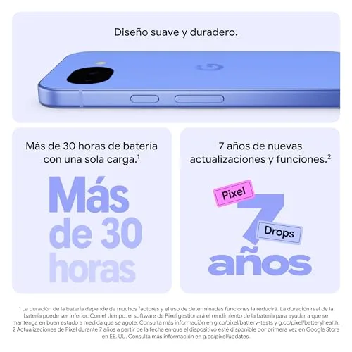 Google ▫️ Pixel 10a - 7 anos de novas atualizações e funcionalidades, mais de 30 horas de autonomia da bateria, Assistente de Câmara, Gemini Live, Segurança Pixel - Framboesa, 128 GB 5