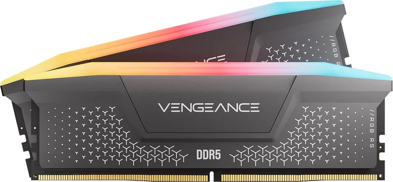 Corsair ▫️ Vengeance RGB RS DDR5 RAM 32GB (2x16GB) 5200MHz CL40-40-40-77 1.25V AMD Expo e Intel XMP 3.0 Memória para Desktop - Cinzento (CMG32GX5M2B5200Z40)