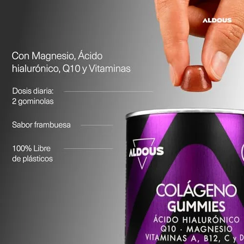Aldous Bio ▫️ 120 Gominolas de Colagénio + Magnésio, Ácido Hialurónico e Coenzima Q10 - Energia 2