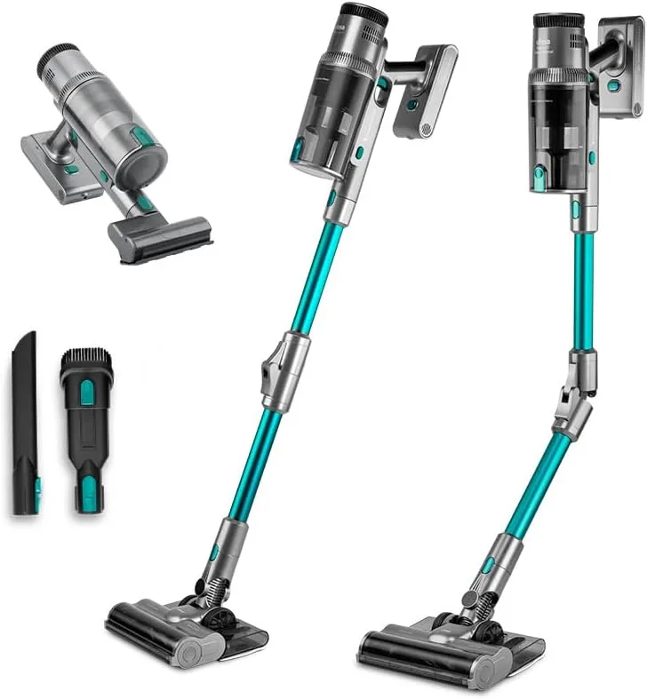 Ufesa ▫️ U7 Digital Pro Wash, Aspirador de Vassoura sem Fio 500W, 29,6V, Limpeza de Esfregona Integrada 2-1, 26KPa, 55min de Autonomia, Tecnologia Multiclónica, Escova com Luz, Filtro HEPA, Motor Digital sem Escovas