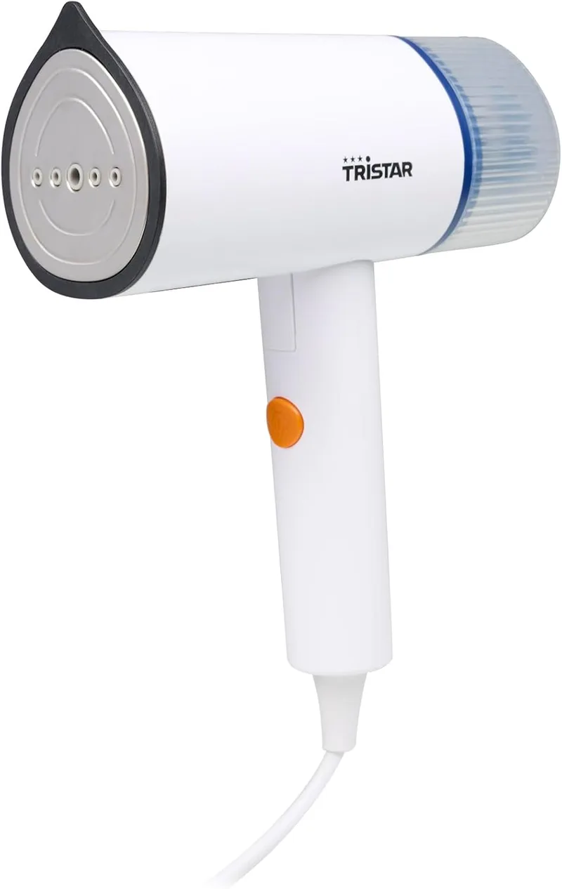 Tristar ▫️ Vaporizador de mão para roupa depósito de água de 110 ml, potência de 1200 W, cabo dobrável, design compacto para refrescar as peças de roupa, ST-8960