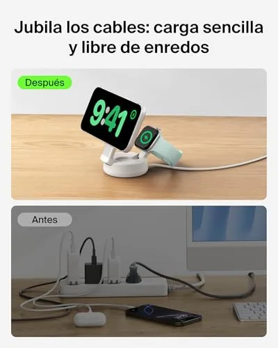 Belkin ▫️ Carregador sem fios magnético 2 em 1 UltraCharge Pro Qi2 25 W, cor Areia 6