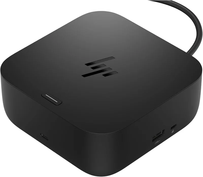 HP ▫️ Estação de ancoragem USB-C 100W G6 / Estação de ancoragem multiportas com cabo - HDMI 2.1, 2X DisplayPort 1.4, 3X USB-A, USB-C, RJ45, Áudio, Compatível com myHP, Windows, macOS e Chrome OS, Preto
