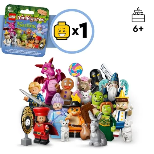 LEGO ▫️ Minifiguras Edição Shrek – Caixa Surpresa – 1 de 12 Brinquedos para meninos e meninas a partir dos 6 anos – Figuras Inc. O Gato de Botas, a Fiona e o Burro – Enchimento para piñatas de aniversário infantil – 71053 3