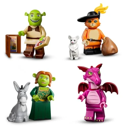 LEGO ▫️ Minifiguras Edição Shrek – Caixa Surpresa – 1 de 12 Brinquedos para meninos e meninas a partir dos 6 anos – Figuras Inc. O Gato de Botas, a Fiona e o Burro – Enchimento para piñatas de aniversário infantil – 71053 4