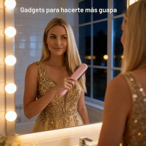 ZZJTPA ▫️ Escova alisadora de cabelo sem fios, escovagem lisa sem fio, penteado liso com função de carregamento USB, escovagem lisa com iões negativos dois em um para salão profissional (Rosa) 6
