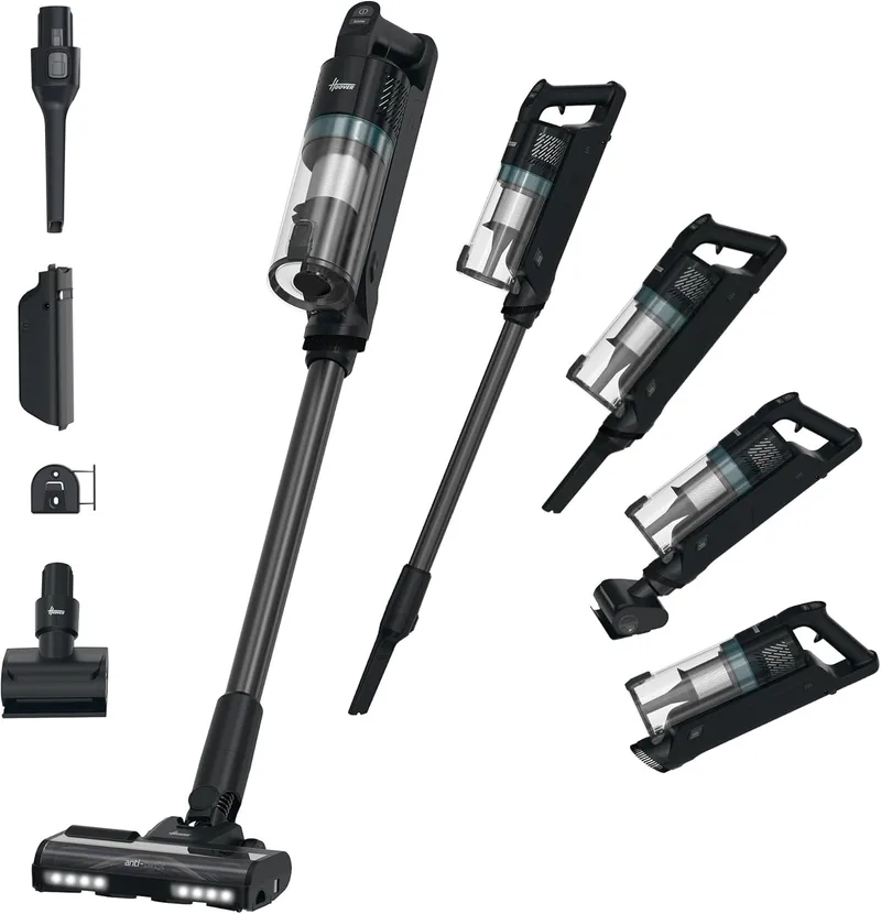 Hoover ▫️ Aspirador sem fio HF1 CORE Pet com acessório para animais de estimação, 3 modos de potência, autonomia até 50 min, escova multi-pavimento, sistema anti-emaranhamento, QuickPark, luzes LED, 200 W [XEUF1CP]