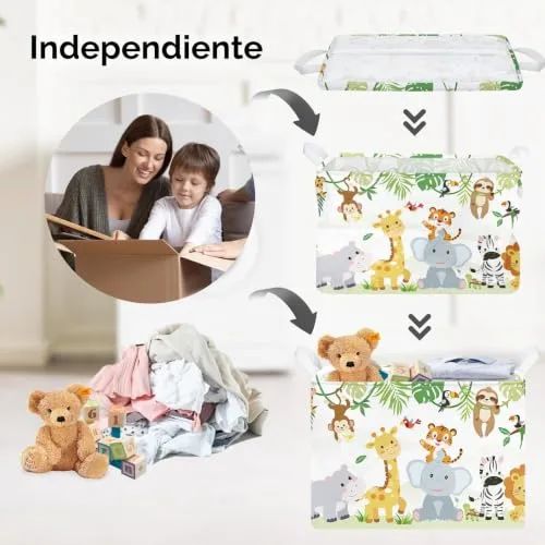 Clastyle ▫️ Cesto para roupa suja infantil Caixas de arrumação para roupa, brinquedos e animais 3