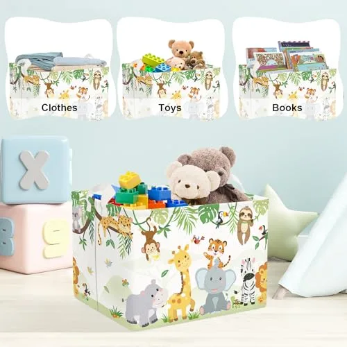 Clastyle ▫️ Cesto para roupa suja infantil Caixas de arrumação para roupa, brinquedos e animais 5