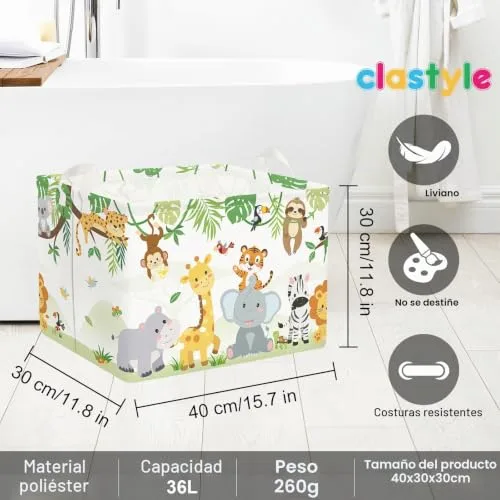 Clastyle ▫️ Cesto para roupa suja infantil Caixas de arrumação para roupa, brinquedos e animais 6