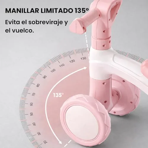 Edibaby ▫️ Triciclo para Bebés de 1 Ano | Triciclo Leve | Primeira Bicicleta de Equilíbrio para Bebés | Bicicleta sem Pedais | Brinquedo para Crianças de 1 a 2 Anos, Ideal como Presente (Rosa) 4