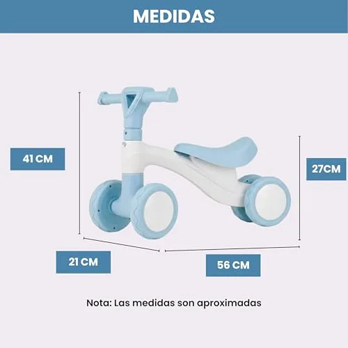 Edibaby ▫️ Triciclo para bebés de 1 ano | Triciclo leve | Primeira bicicleta de equilíbrio para bebés | Bicicleta sem pedais | Brinquedo ideal para crianças de 1 a 2 anos, perfeito para oferecer (azul) 3
