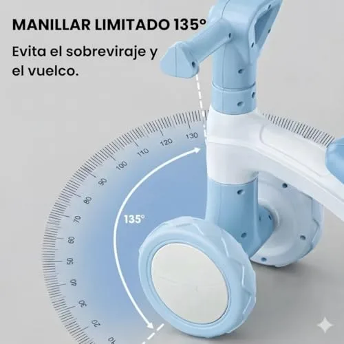 Edibaby ▫️ Triciclo para bebés de 1 ano | Triciclo leve | Primeira bicicleta de equilíbrio para bebés | Bicicleta sem pedais | Brinquedo ideal para crianças de 1 a 2 anos, perfeito para oferecer (azul) 4