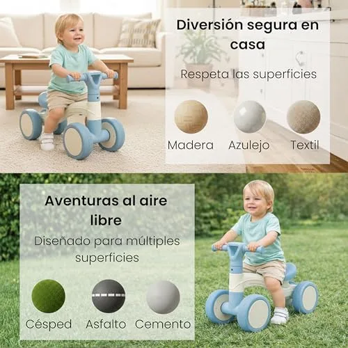 Edibaby ▫️ Triciclo para bebés de 1 ano | Triciclo leve | Primeira bicicleta de equilíbrio para bebés | Bicicleta sem pedais | Brinquedo ideal para crianças de 1 a 2 anos, perfeito para oferecer (azul) 6