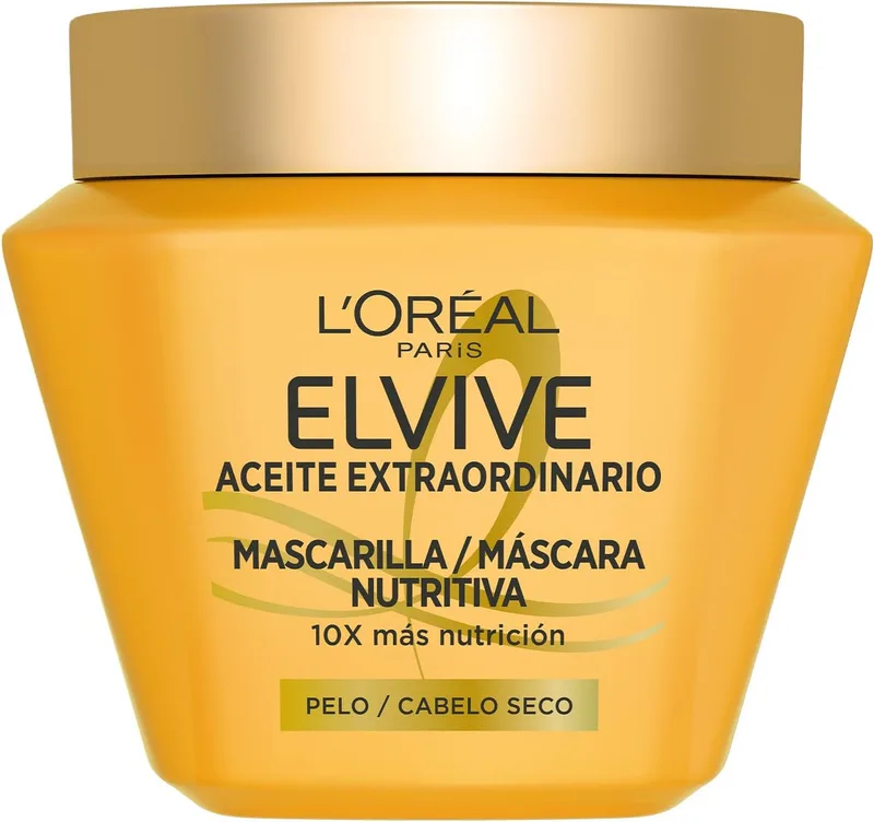 Garnier ▫️ L'Oréal Paris, Máscara Nutritiva, 10x Mais Nutrição, Com Complexo Nutritivo de Óleo de Camélia, Para Cabelo Seco, Elvive Extraordinary Oil, 310 ml
