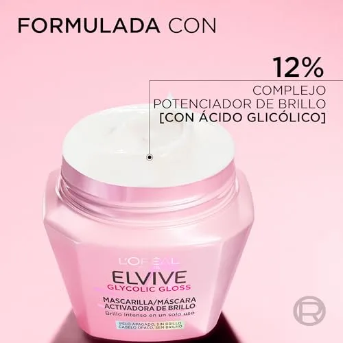 L'Oreal Paris ▫️ L'Oréal Paris, Máscara Ativadora de Brilho, Brilho Intenso numa Única Aplicação, Cabelo Mais Liso, com Ácido Glicólico, para Cabelo Sem Brilho e Sem Vida, Elvive Glycolic Gloss, 310 ml 5