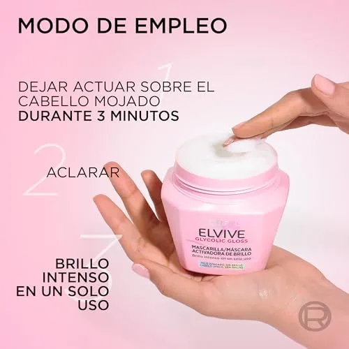 L'Oreal Paris ▫️ L'Oréal Paris, Máscara Ativadora de Brilho, Brilho Intenso numa Única Aplicação, Cabelo Mais Liso, com Ácido Glicólico, para Cabelo Sem Brilho e Sem Vida, Elvive Glycolic Gloss, 310 ml 6