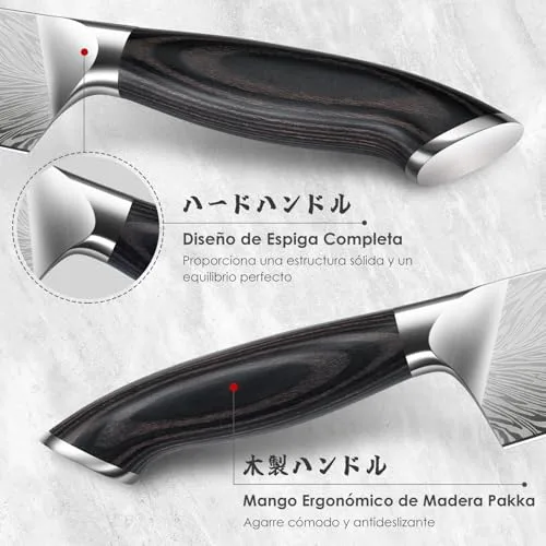 SANMEIHO ▫️ Faca Santoku de aço em pó, 18 cm, faca de cozinha japonesa 5