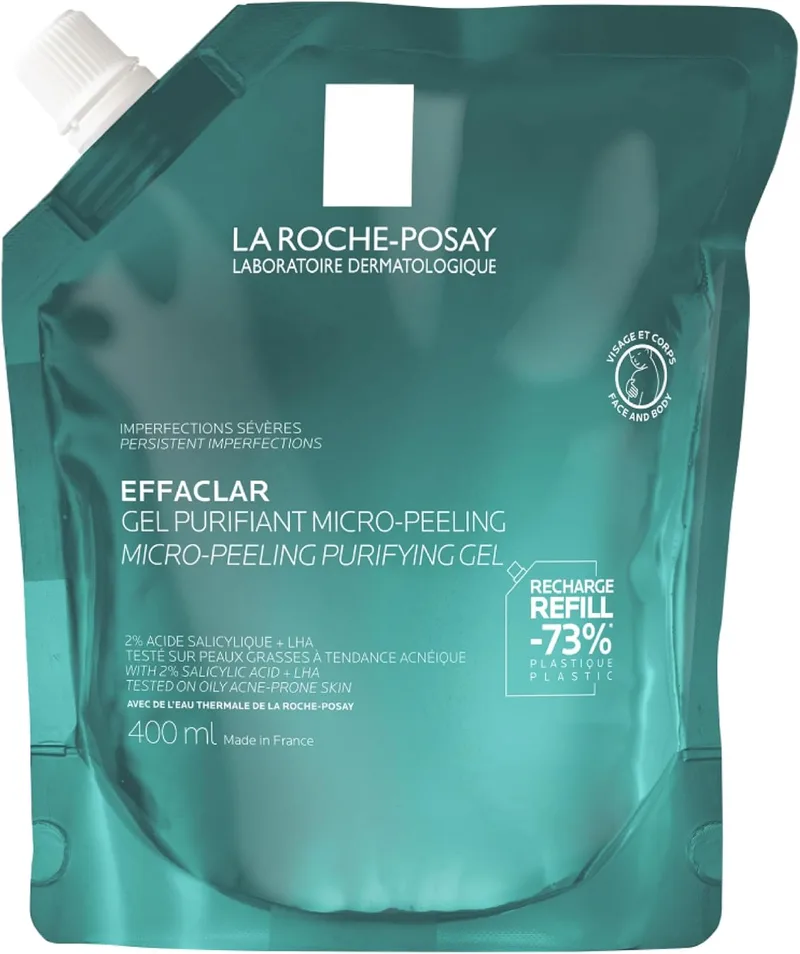 La Roche-Posay ▫️ EFFACLAR GEL PURIFICANTE MICROESFOLIANTE ECO-RECARGA 400 ml