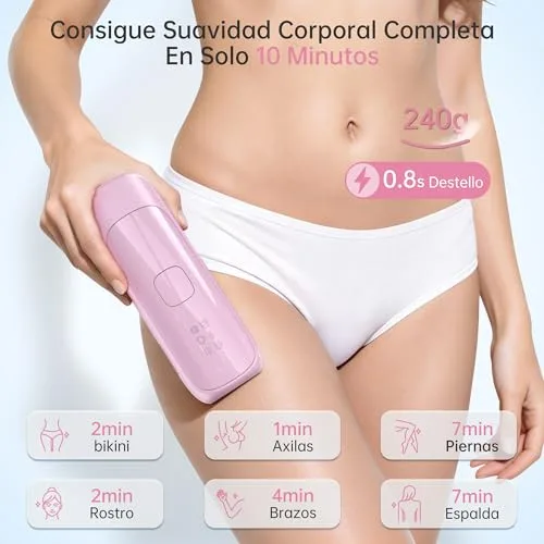 Anysea ▫️ Depilador a laser com função de arrefecimento: depilação a laser de 530-1200 nm com 3 modos, flash contínuo automático, depilador de luz pulsada para rosto, axilas, zona do biquíni e corpo 3