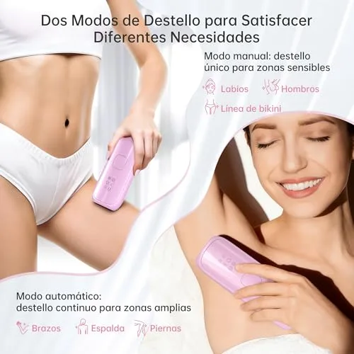 Anysea ▫️ Depilador a laser com função de arrefecimento: depilação a laser de 530-1200 nm com 3 modos, flash contínuo automático, depilador de luz pulsada para rosto, axilas, zona do biquíni e corpo 7