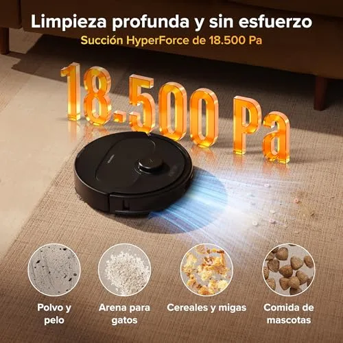 roborock ▫️ Robô aspirador Qrevo S Pro (versão melhorada do QV 35A) Sucção de 18 500 Pa, base «tudo-em-um», saco para pó de 2,7 L, sistema anti-emaranhamento, evasão de obstáculos, preto 3