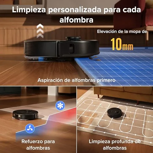 roborock ▫️ Robô aspirador Qrevo S Pro (versão melhorada do QV 35A) Sucção de 18 500 Pa, base «tudo-em-um», saco para pó de 2,7 L, sistema anti-emaranhamento, evasão de obstáculos, preto 7