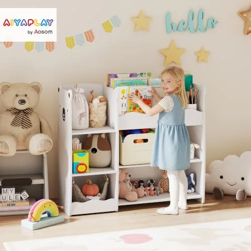 AIYAPLAY ▫️ Estante infantil para brinquedos com prateleiras abertas, branca 2