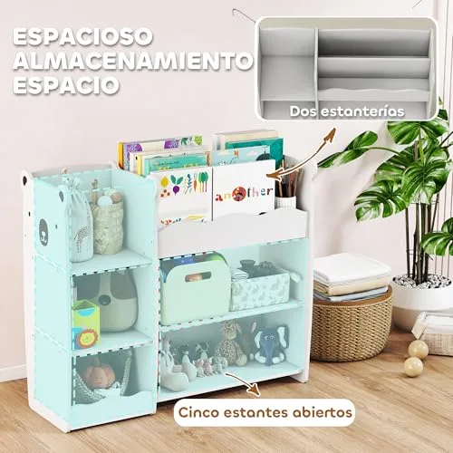 AIYAPLAY ▫️ Estante infantil para brinquedos com prateleiras abertas, branca 4