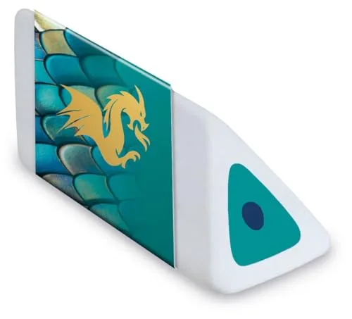 Maped ▫️ Dragon - Expositor com 24 borrachas brancas com escamas metalizadas, borracha de precisão ergonómica e confortável, expositor de balcão para lojas, material escolar com embalagem reciclável 3