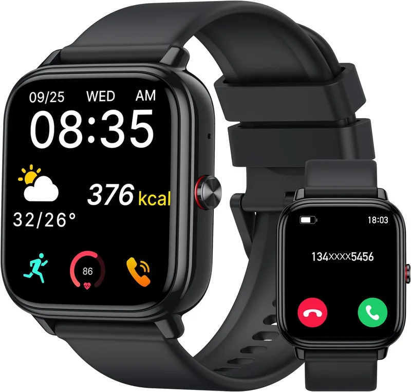 Tiksounds ▫️ Smartwatch HD de 1,83" com chamadas Bluetooth, bateria de 1000mAh, 20 dias de autonomia, IP68 à prova de água, mais de 110 modos desportivos, relógio desportivo para Android iOS