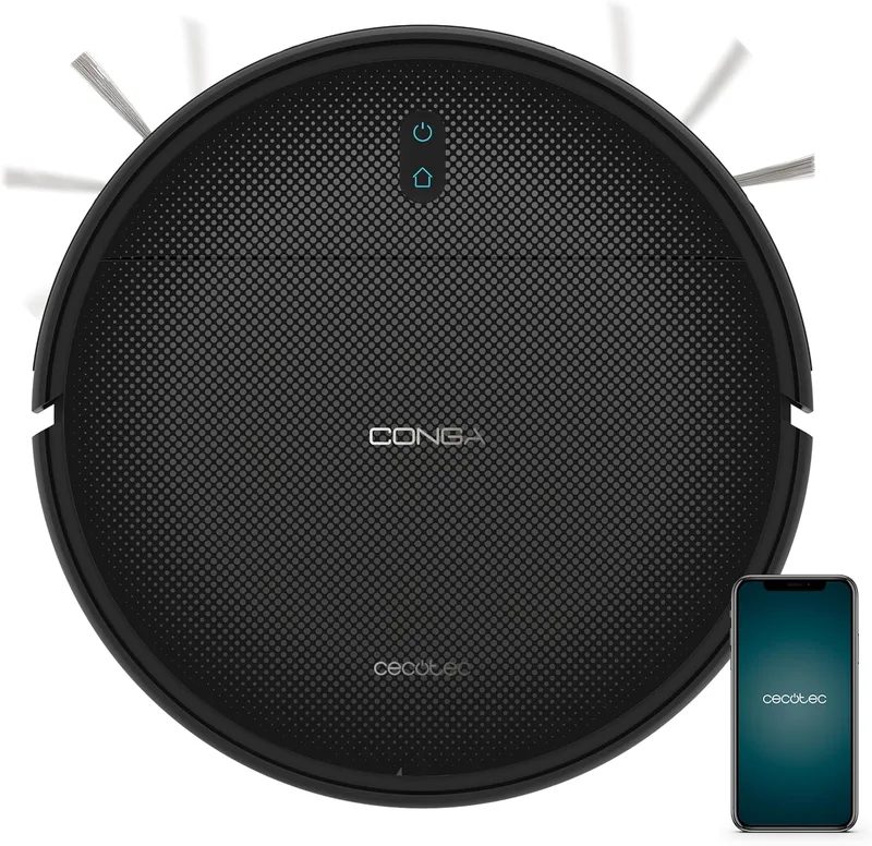 Cecotec ▫️ Aspirador Robô Conga M10 Advance. Navegação giroscópica ordenada, Pressão de sucção 3000Pa, Autonomia 150mins, Sensores anti-queda e 2 escovas laterais, Controlo App