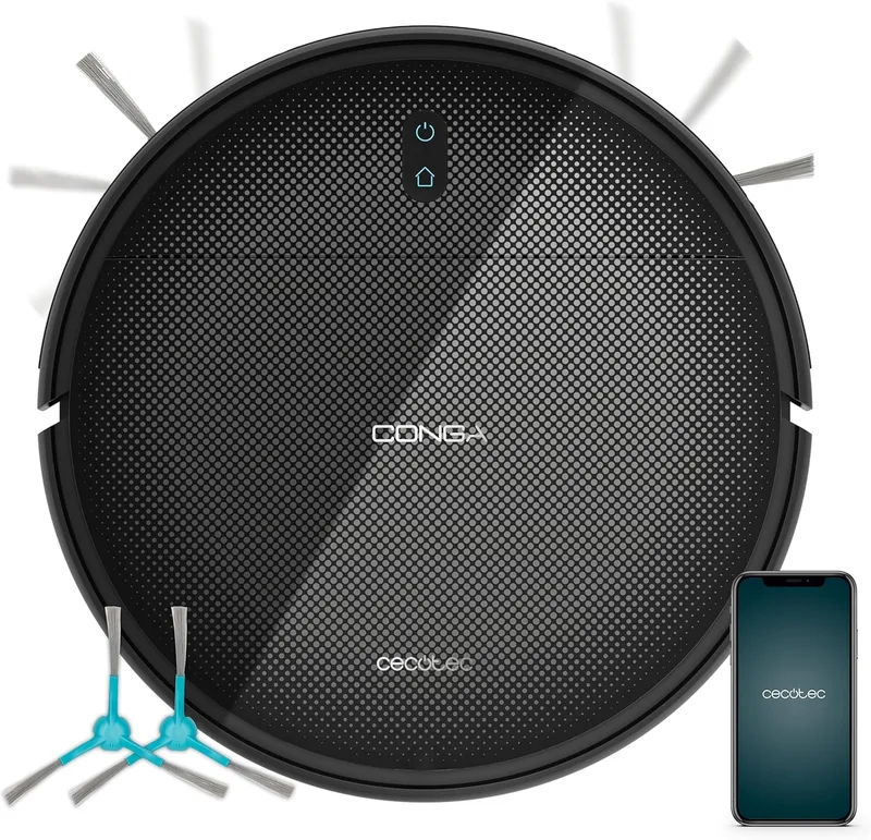 Cecotec ▫️ Robô aspirador Conga M10 Advance. Navegação giroscópica ordenada, pressão de sucção de 3000 Pa, autonomia de 150 minutos, sensores anti-queda e 2 escovas laterais, controlo via aplicação