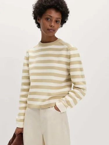 Marks & Spencer ▫️ Camisola curta às riscas com elevado teor de algodão, para mulher, corte normal 2