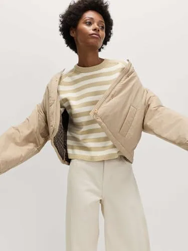 Marks & Spencer ▫️ Camisola curta às riscas com elevado teor de algodão, para mulher, corte normal 5