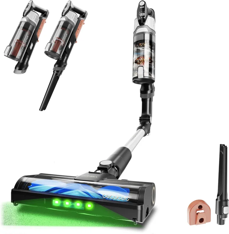 Cecotec ▫️ Conga Rockstar S30 Neo Cordless Broom Vacuum Cleaner. 240W, potência de sucção 80AW e 20kPa, escova anti-emaranhado sem pêlos, 45mins de tempo de funcionamento, luz LED verde, tubo flexível, design leve
