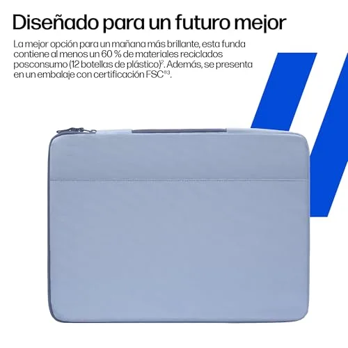 HP ▫️ Bolsa de Proteção para Portátil de 15-16 polegadas, Acolchoada e Antichoque, Resistente à Água 600D, com Alça Retrátil e Bolso para Acessórios, Compatível com Portáteis até 16", Cor Azul Claro 7