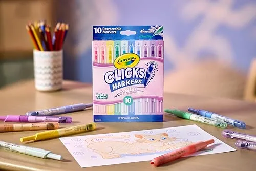 CRAYOLA ▫️ Clicks 10 Marcadores Retráteis em Tons Pastel, a partir dos 6 anos 3