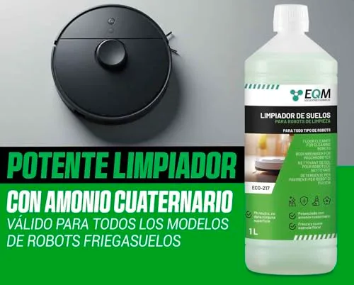EQM SOLUCIONES QUIMICAS ▫️ EQM - ECO-217 - Produto de limpeza para pisos para robôs de limpeza - 2x1 L - Adequado para qualquer superfície graças ao seu pH neutro - Aroma floral agradável 2