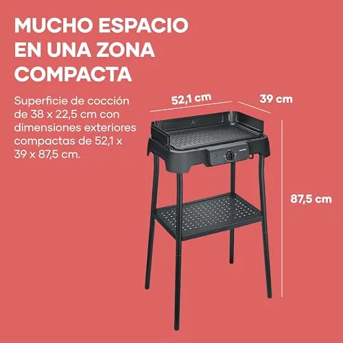 Severin ▫️ Churrasqueira elétrica de pé para varanda, placa cerâmica, 2000 W 2